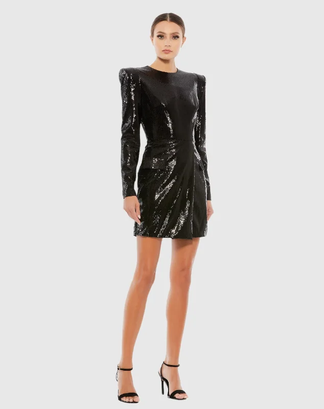 Dramatic Ball Gown Sequined Structured Faux Blazer Mini Dress - FINAL SALE