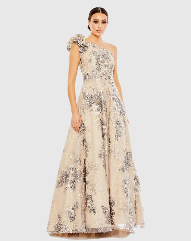 Party Ready Dress Embellished One Shoulder A Line Gown