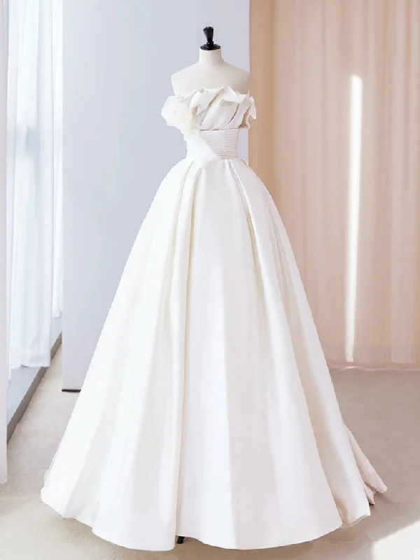 Structured Evening Gown A-Line Satin ivory Long Prom Dress, ivory Long Evening Dress Structured Evening Gown A-Line Satin ivory Long Prom Dress, ivory Long Evening Dress