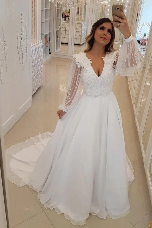 Red Carpet Dress A Line Sleeves V Neck Long Prom Dresses White Beach Wedding Dress with Beading Red Carpet Dress A Line Sleeves V Neck Long Prom Dresses White Beach Wedding Dress with Beading