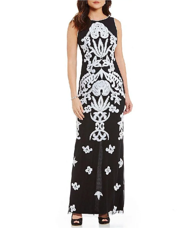 Brocade Formal Dress Adrianna Papell - AP1E200676 Embroidered Bateau Sheath Dress