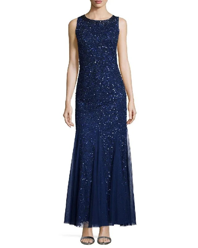 Stunning Applique Dress Aidan Mattox - Embellished Jewel Neck Dress 251705110
