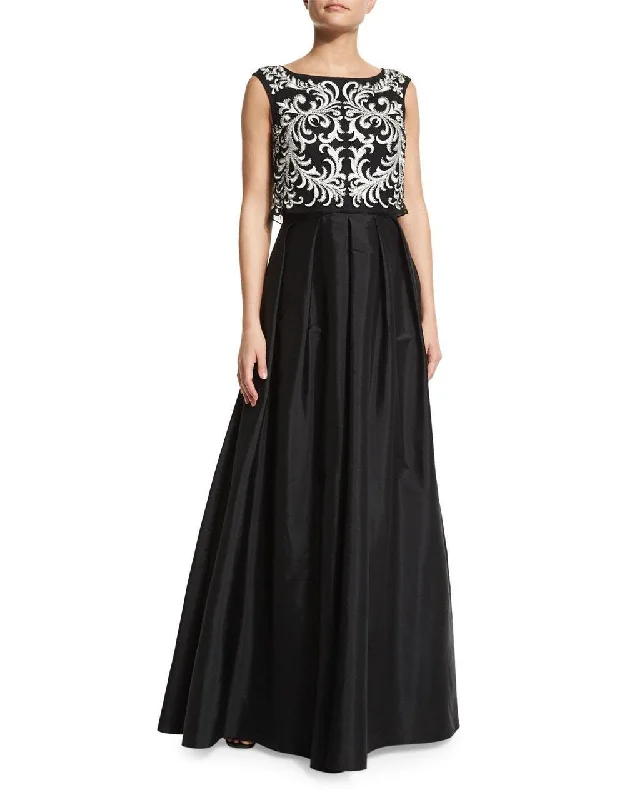Romantic Floral Dress Aidan Mattox - Embroided A line Long Dress 54470750