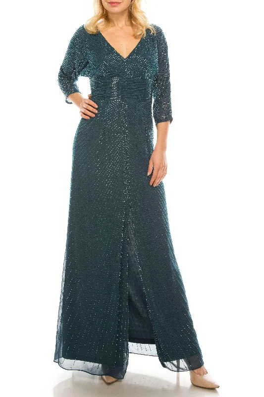 Crystal Beaded Dress Aidan Mattox Long Formal Chiffon Dress 054473360