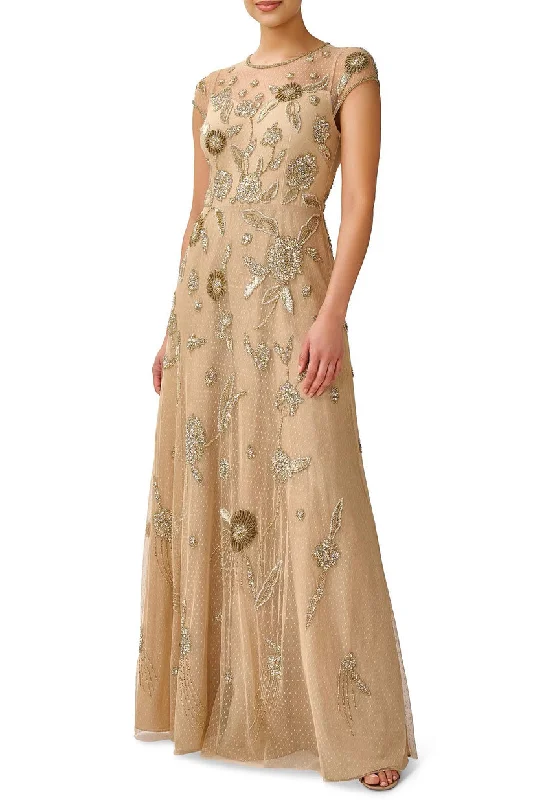 Subtle Shine Dress Aidan Mattox MD1E207924 Long Beaded A Line Formal Dress