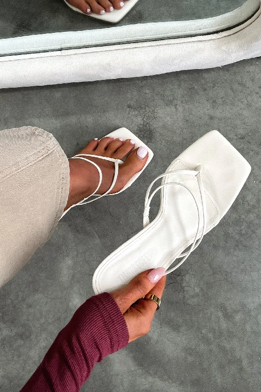 Puffy Sleeve Dress Aisha Heels - Bone