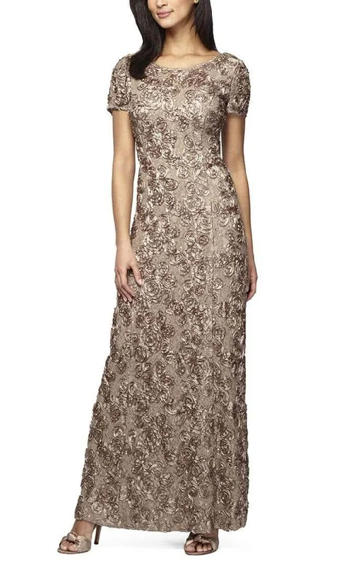 Full Skirt Dress Alex Evenings - 112788 Soutache Lace Sequin Short Sleeve A-Line Gown Full Skirt Dress Alex Evenings - 112788 Soutache Lace Sequin Short Sleeve A-Line Gown