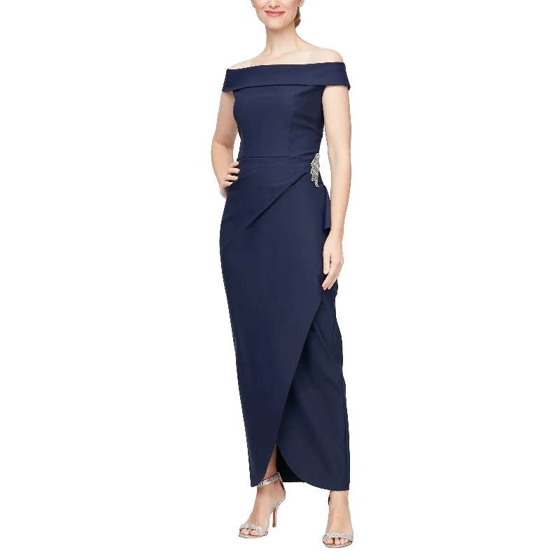 Exquisite Couture Dress Alex Evenings 134164 Long Formal Cascade Ruffle Evening Dress Exquisite Couture Dress Alex Evenings 134164 Long Formal Cascade Ruffle Evening Dress