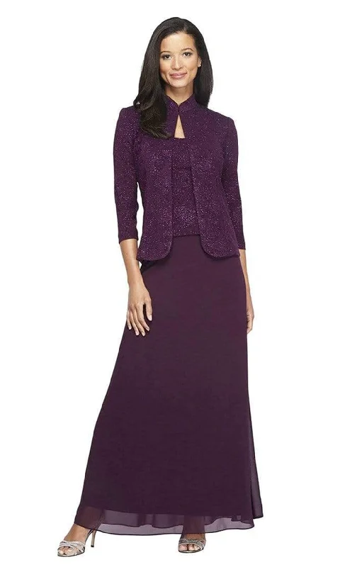 Sophisticated Gown Alex Evenings - 425053 Jacquard Knit Sheath Dress With Jacket