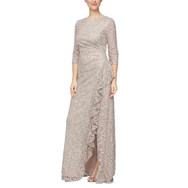 Beautiful Floor-Length Dress Alex Evenings 81122476 Long Mother of the Bride Ruffle Formal Dress Beautiful Floor-Length Dress Alex Evenings 81122476 Long Mother of the Bride Ruffle Formal Dress