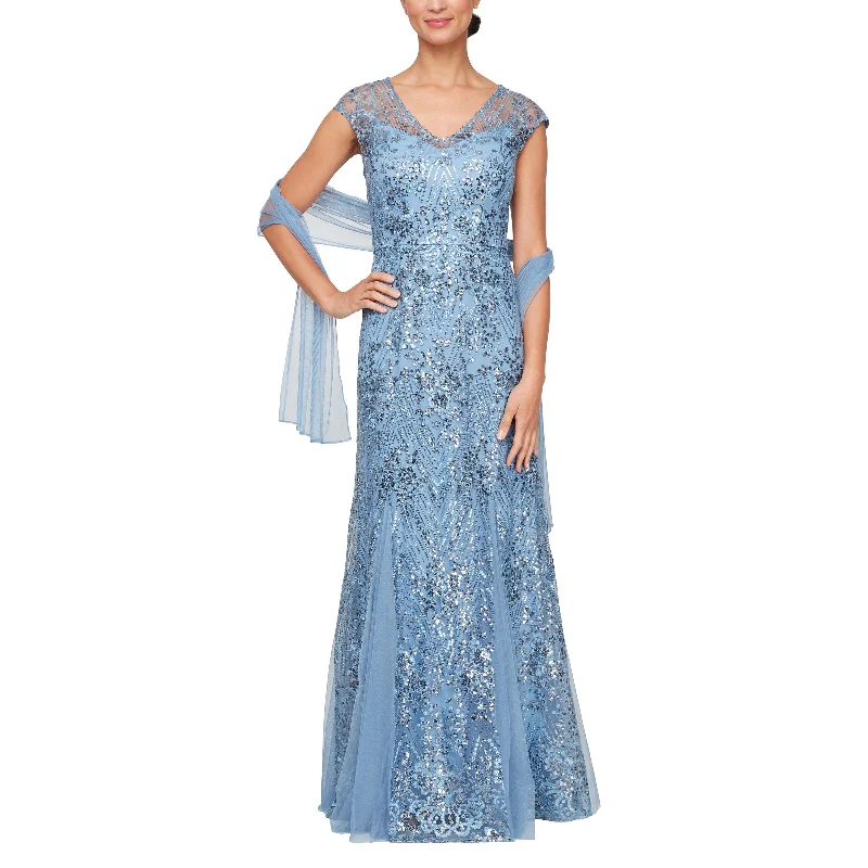 Polka Dot Gown Alex Evenings 81171529 Long Mother of the Bride Formal Dress