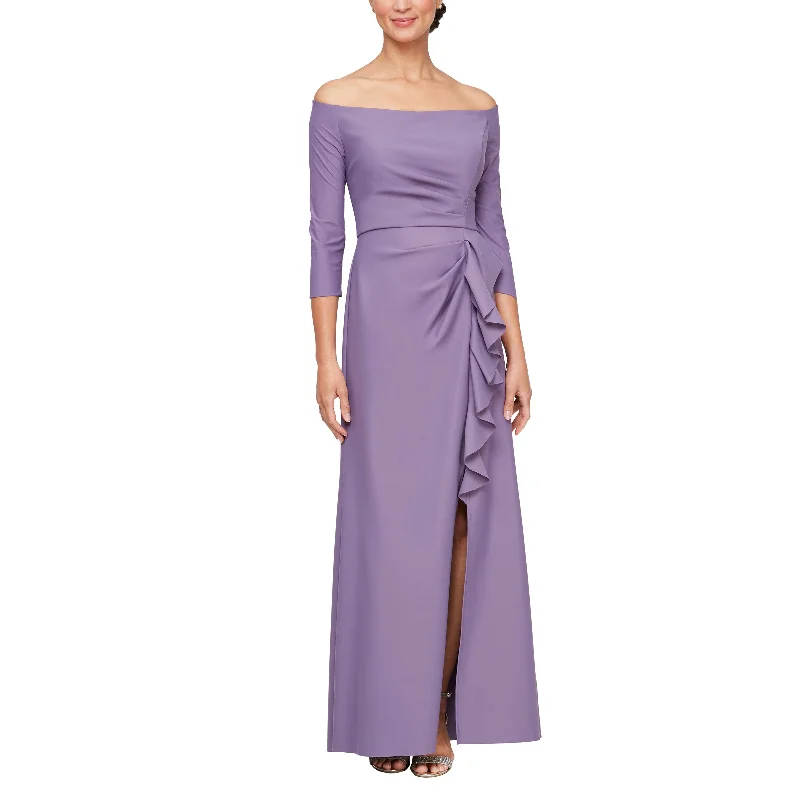 Midnight Blue Gown Alex Evenings 8134325 Long Formal Mother of the Bride Dress