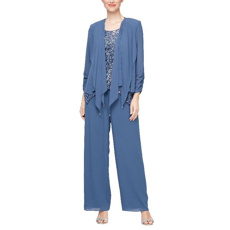 Crystal Beaded Dress Alex Evenings 8192011 Formal Mother of the Bride Jacket Pant Suit Crystal Beaded Dress Alex Evenings 8192011 Formal Mother of the Bride Jacket Pant Suit