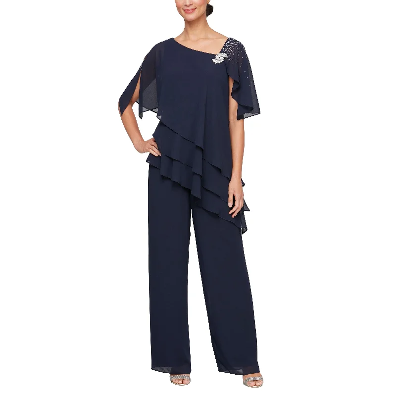Stylish Taffeta Dress Alex Evenings 8192012 Formal Mother of the Bride Pant Suit