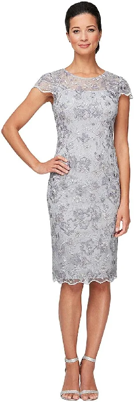Dark Green Dress Alex Evenings AE81171141 Cap Sleeve Short Dress Sale