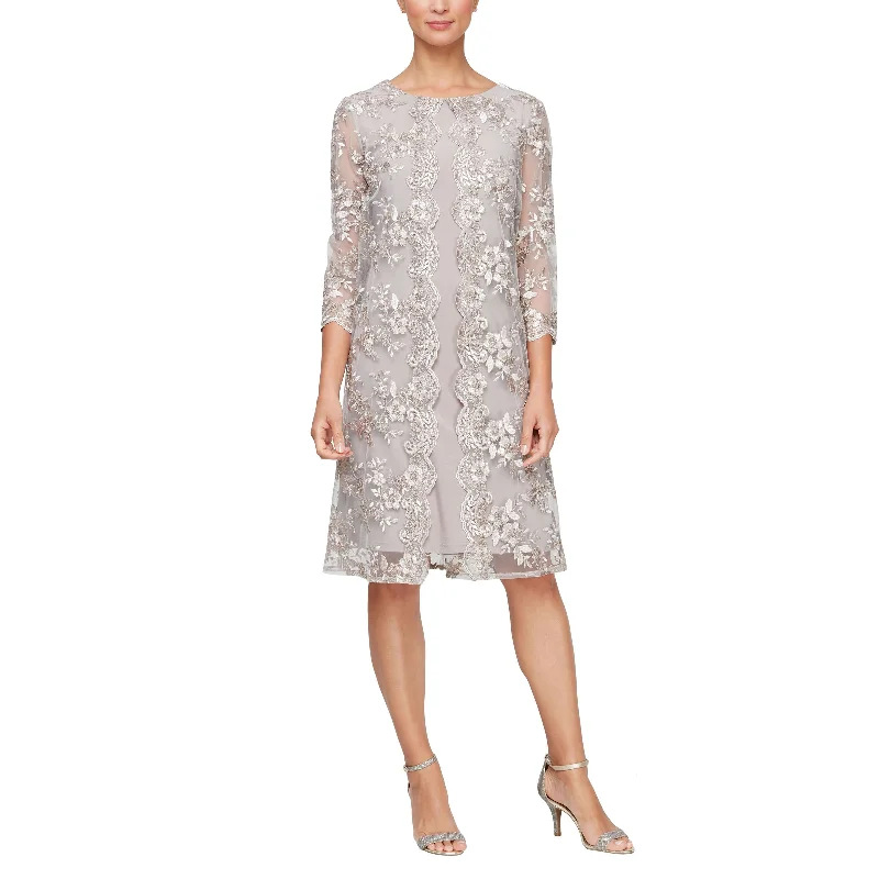 Gold Embellished Gown Alex Evenings 81171593 Short Cocktail Knee Length Jacket Dress Gold Embellished Gown Alex Evenings 81171593 Short Cocktail Knee Length Jacket Dress