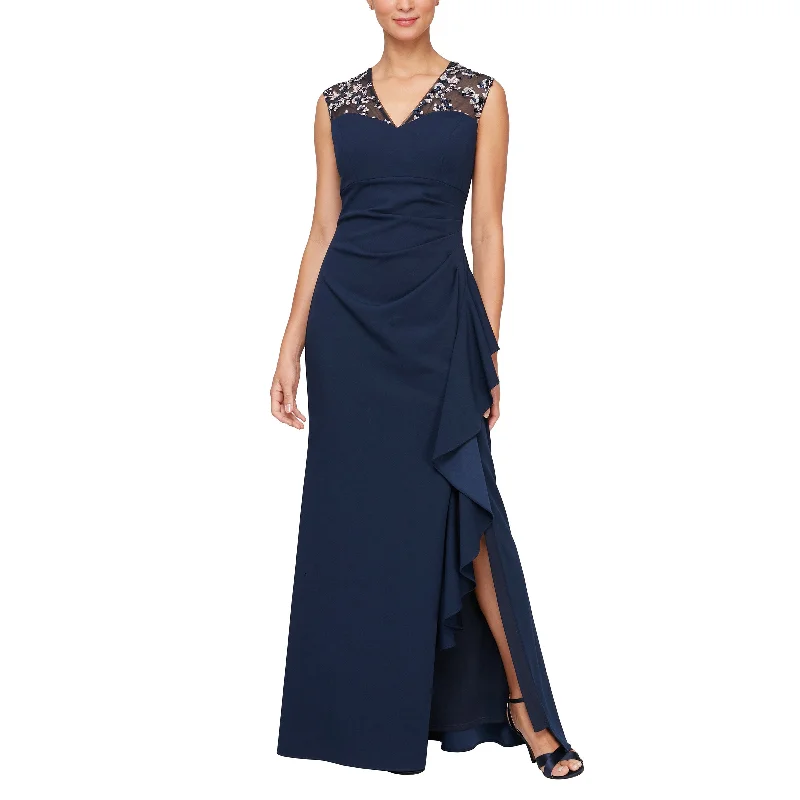 Open Back Dress Alex Evenings 8160409 Long Formal Evening Dress