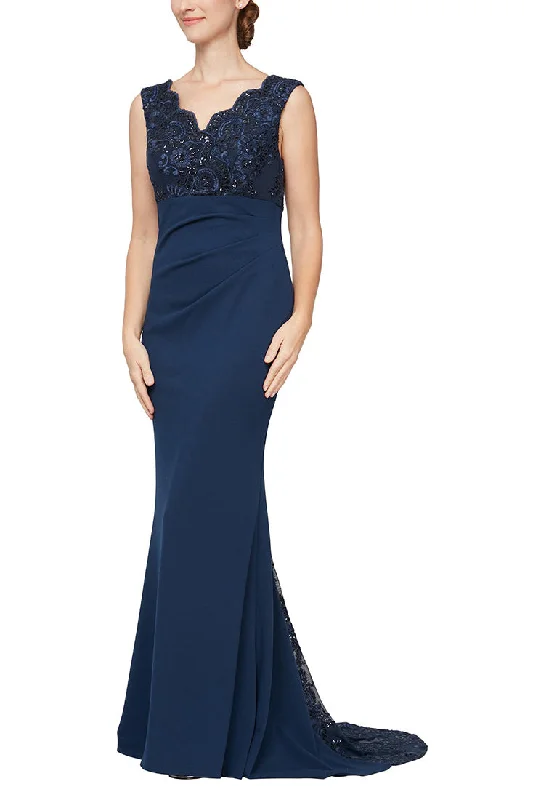 Tulle Skirt Dress Alex Evenings J160307 Fitted Long Formal Dress