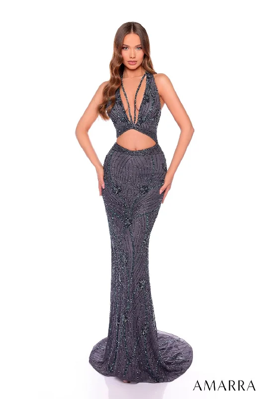 Elegant Tulle Gown Amarra 88127 Long Formal Mermaid Beaded Prom Dress