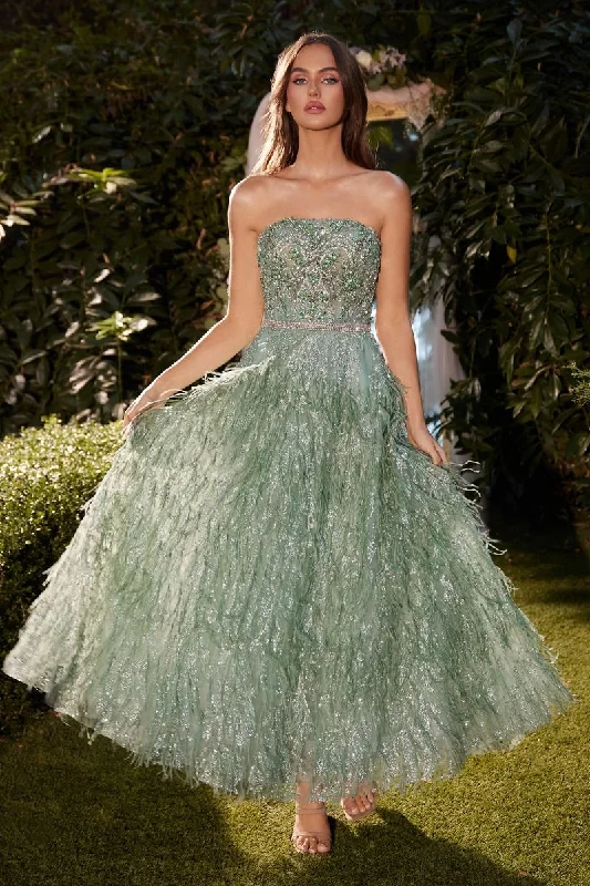 Simple Chiffon Dress Andrea & Leo A1226 Long A Line Formal Prom Tea Length Dress