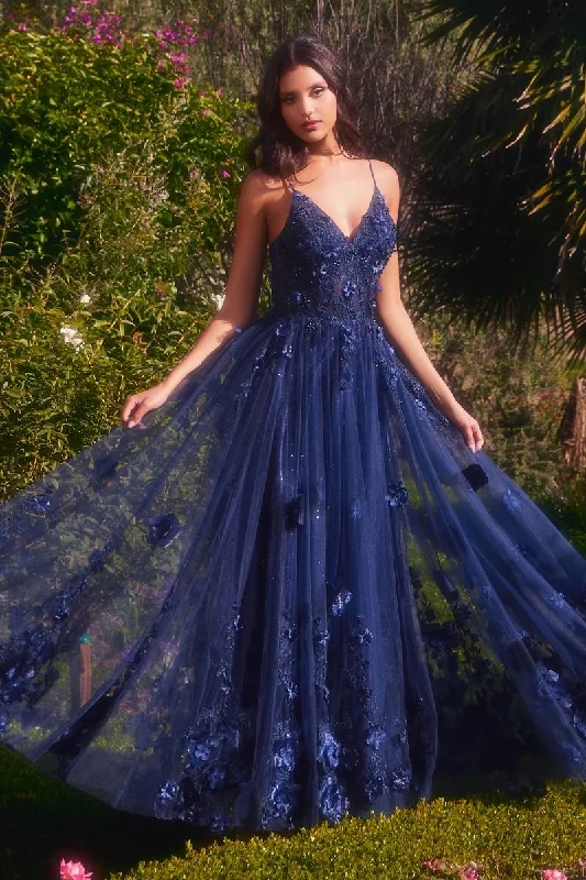 Stunning Silk Gown Andrea & Leo A1326 Long Floral A Line Formal Prom Dress
