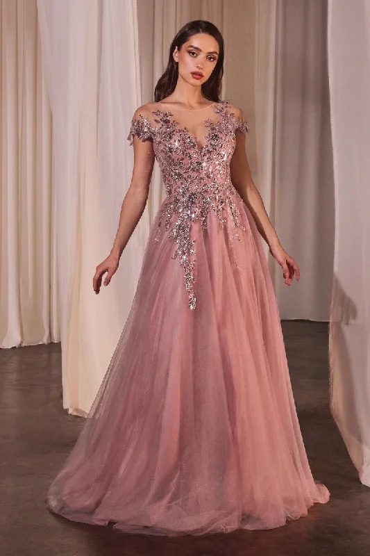 Polished Formal Dress Andrea & Leo A1350 Sequin A Line Long Formal Prom Dress