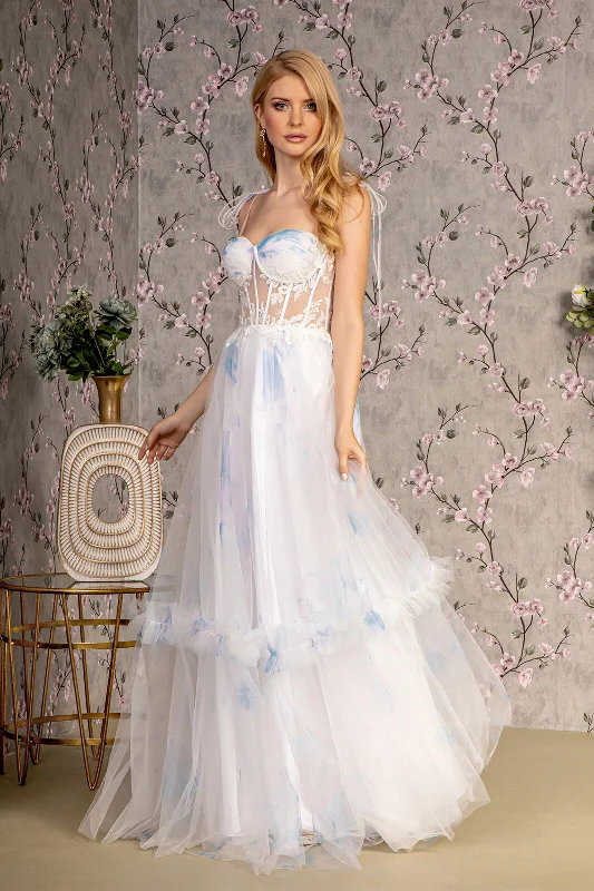 Stunning Silk Gown Beaded Formal A Line Long Prom Dress