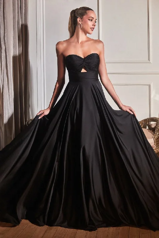 Sheer Panel Dress Cinderella Divine 7496 Black 4 Sale