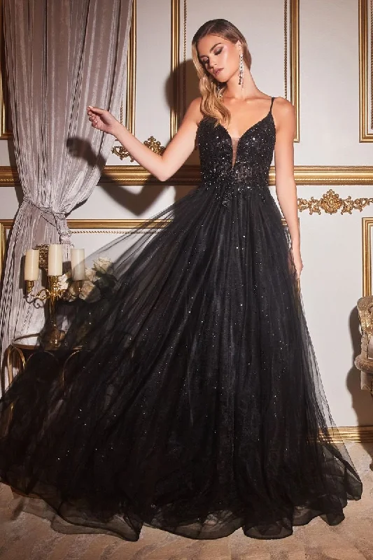 Stunning Applique Dress Cinderella Divine CD0154 Black XL Sale