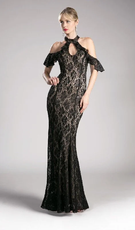 Elegant Organza Dress Black S Cinderella Divine C0701 Fitted Long Dress Formal Sale