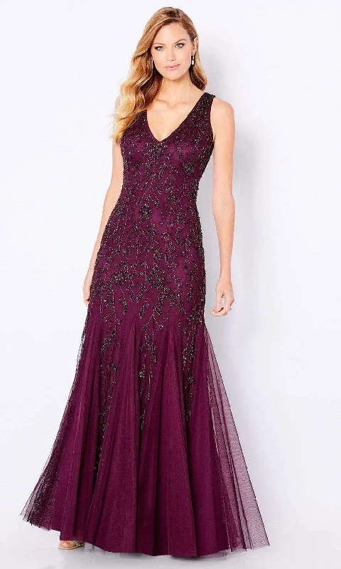 Ruched Satin Dress Cameron Blake - 221684 Beaded Evening A-line Gown