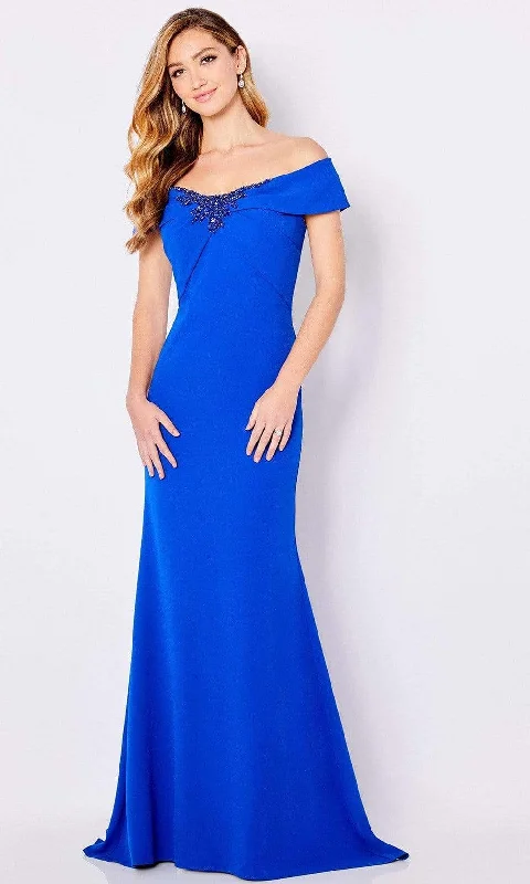 Satin Mermaid Dress Cameron Blake - 221691 Off-Shoulder Mother of the Bride Dress