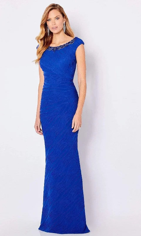 Dramatic Ball Gown Cameron Blake - 221695 Bateau Neck Sheath Evening Dress