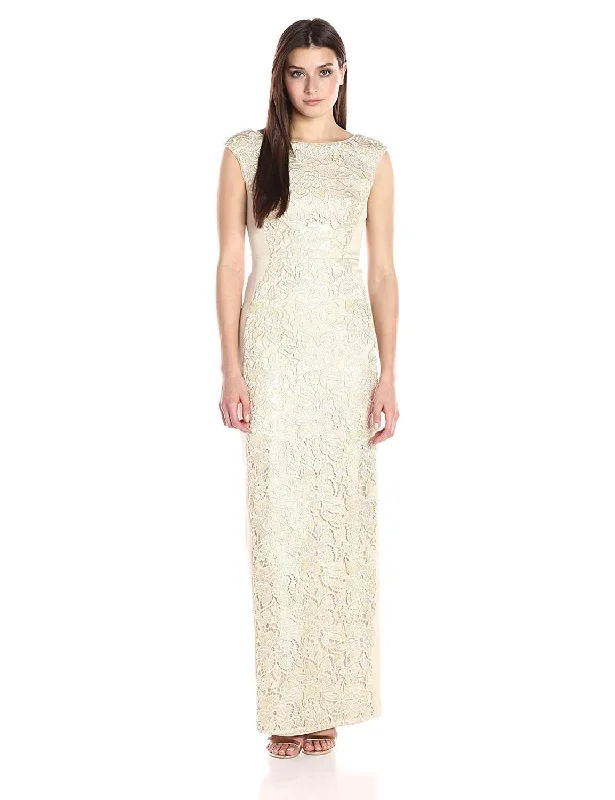 Ethereal Formal Gown Champagne 6 Adrianna Papell AP1E200762 Long Cap Sleeve Formal Dress Sale Ethereal Formal Gown Champagne 6 Adrianna Papell AP1E200762 Long Cap Sleeve Formal Dress Sale
