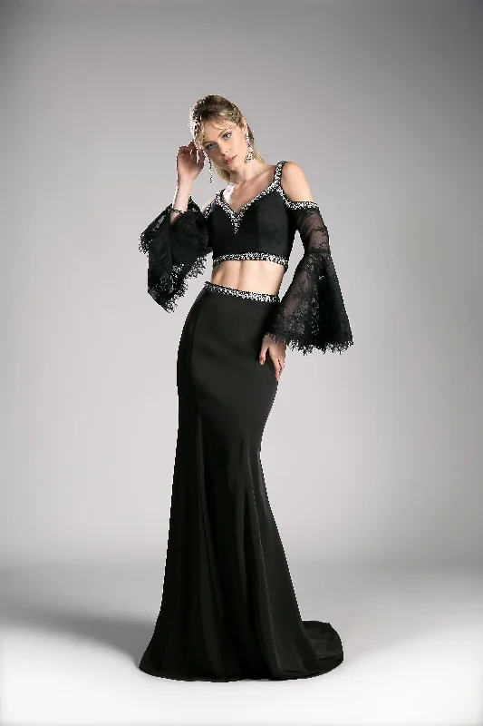 Applique Gown Cinderella Divine 13114 Two Piece Prom Long Formal Dress
