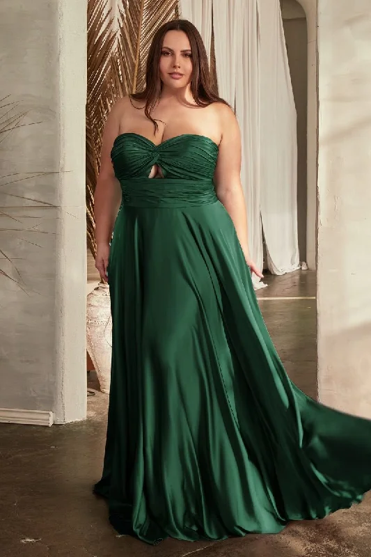 Draped Formal Dress Cinderella Divine 7496C Hunter Green 22 Sale