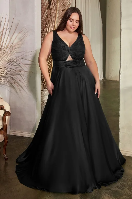 Statement Sleeve Dress Cinderella Divine 7497C Black 18 Sale