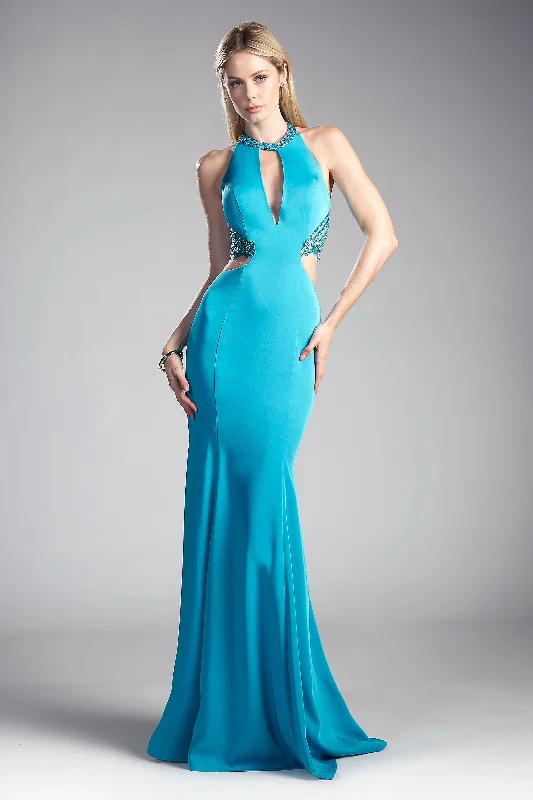 Rose Gold Dress Cinderella Divine 85201 Fitted Formal Prom Long Dress