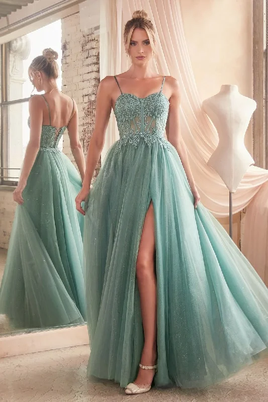 Show-Stopping Evening Gown Cinderella Divine C150 A Line Formal Prom Long Dress