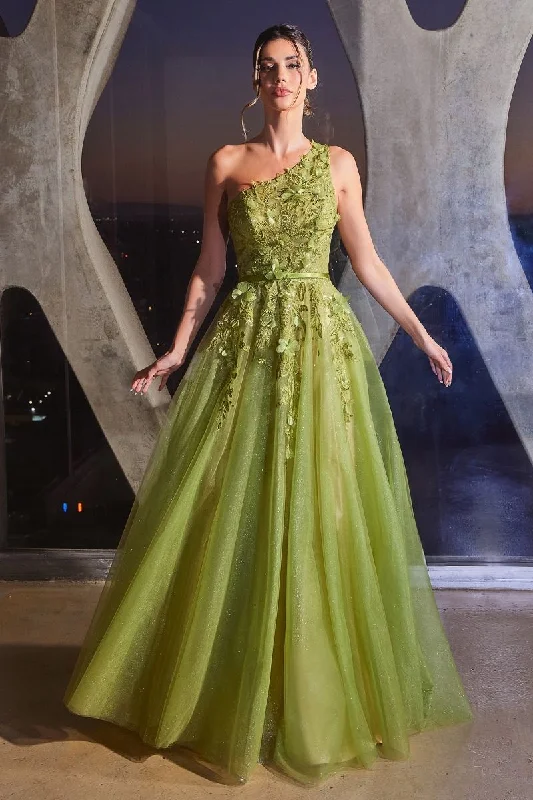 Navy Blue Gown Cinderella Divine CB145 Long 3D Floral Formal Prom Dress