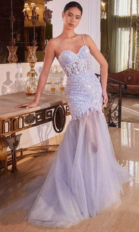 Satin Draped Gown Cinderella Divine CB148 - Sleeveless with Embroidered Details Prom Dress