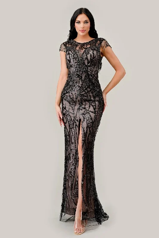 Royal Inspired Gown Cinderella Divine CC4007 Sequin Formal Prom Long Dress