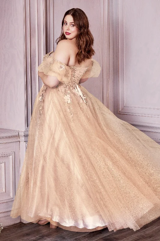Elegant Wedding Gown Cinderella Divine CD0191C Champagne 4XL Sale