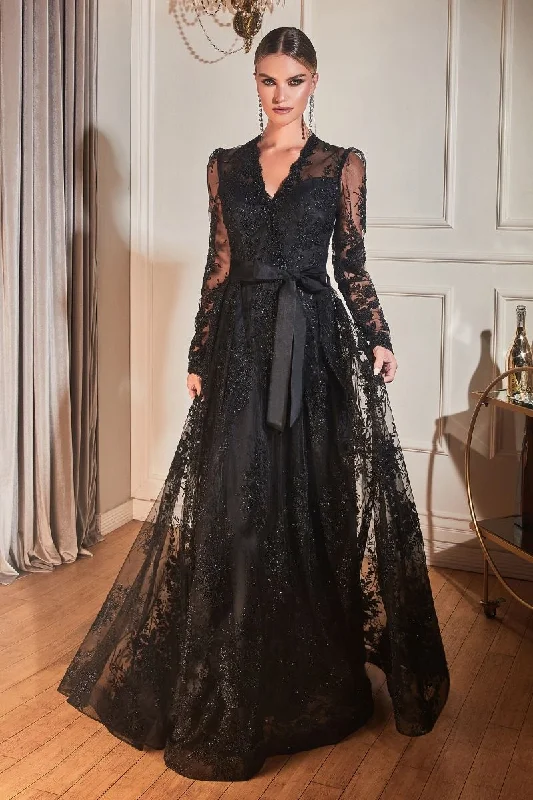 Glittering Evening Gown Cinderella Divine CD233 Black 12 Sale