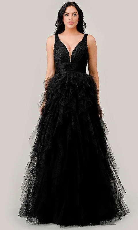 Lavish Red Gown Cinderella Divine CD347 - Ruched Detail with Plunging V-Neck Prom Dress Lavish Red Gown Cinderella Divine CD347 - Ruched Detail with Plunging V-Neck Prom Dress
