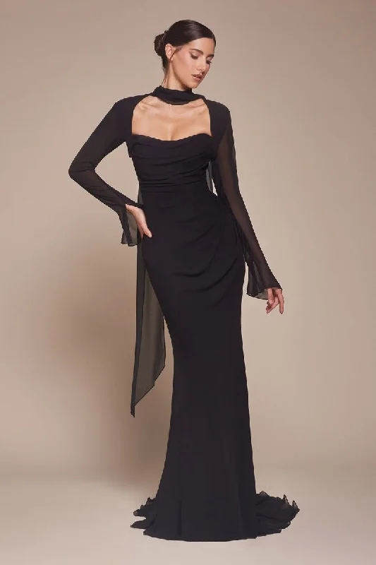 Striking Red Gown Cinderella Divine CD357 Long Prom Formal Removable Jacket Dress