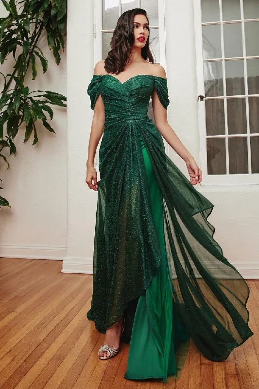 Lace Sleeves Dress Cinderella Divine CD878 Emerald 8 Sale