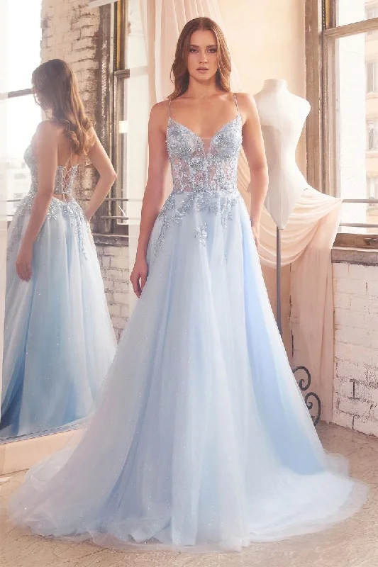 Romantic Evening Gown Cinderella Divine D553 Long Glittered A Line Formal Prom Dress Romantic Evening Gown Cinderella Divine D553 Long Glittered A Line Formal Prom Dress