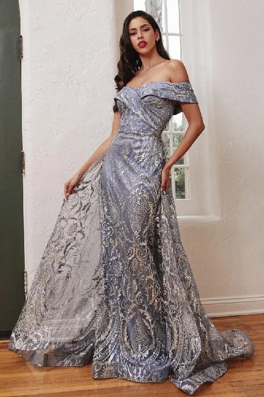 Stylish Taffeta Dress Cinderella Divine J836 Smoky Blue  14 Sale