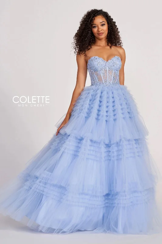 Glamorous Formal Dress Colette CL2017 Layered Ruffle Prom Long Formal Ball Gown